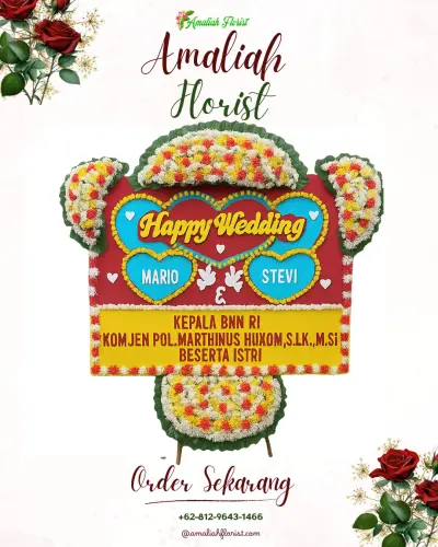 Karangan Papan Bunga Pernikahan di Tauno